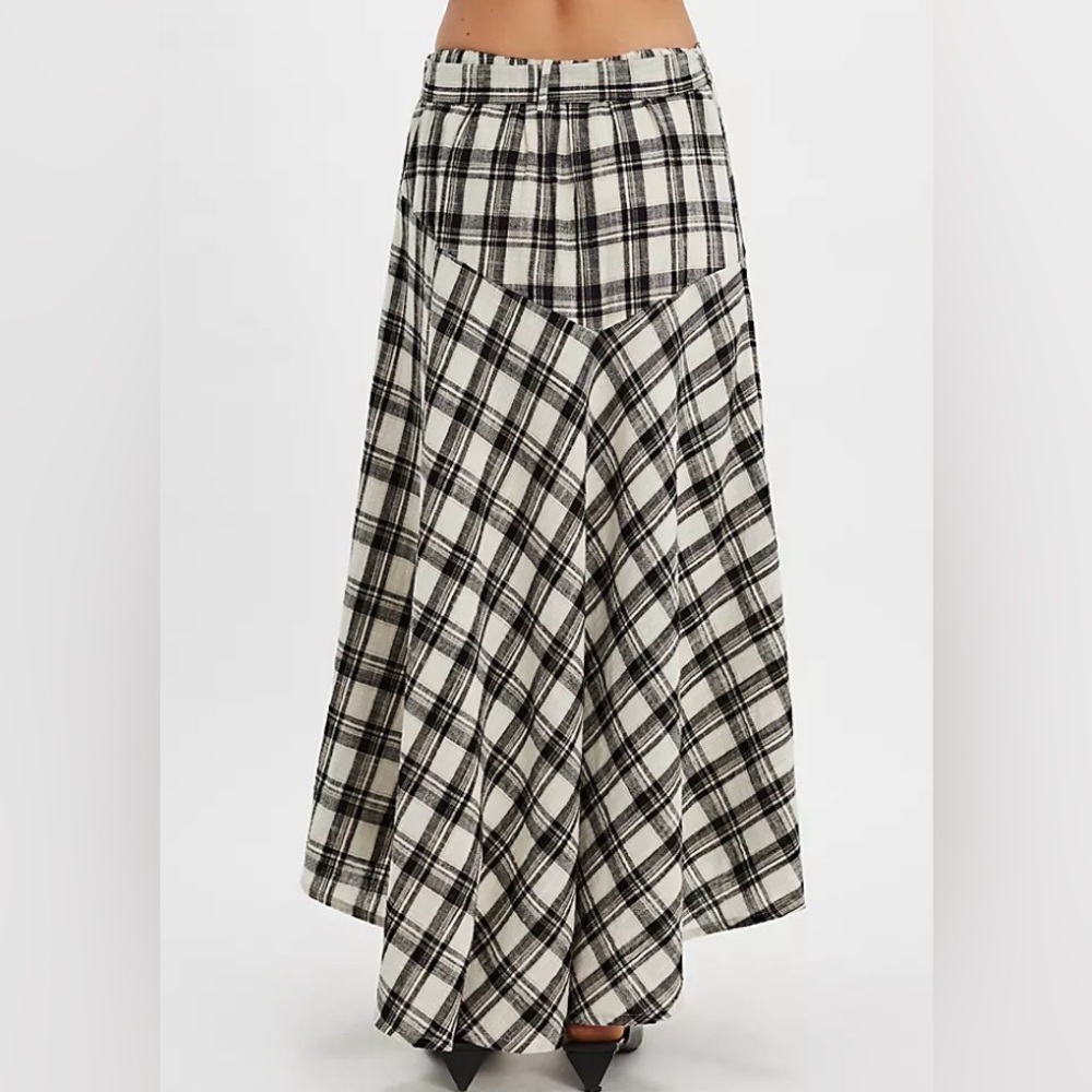 Free People After You Skirt. NWOT. Black plaid - Picture 4 of 4